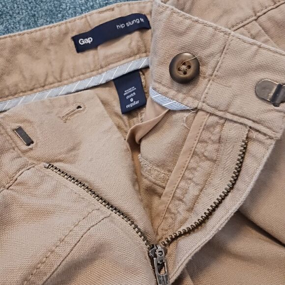 Gap Khaki Cotton Stretch Hip Slung Fit Pants Tan size 0 - Picture 11 of 13